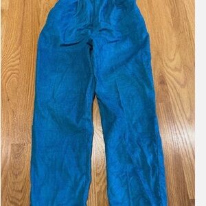 Vintage Pretty Please Vibrant teal corduroy Pants size 6 made in the USA